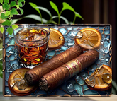 Whiskey & Cigar Vintage Metal Tin Sign Decor